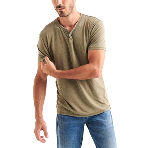Lucky Brand Men's Venice Burnout Notch Neck Tee Shirt